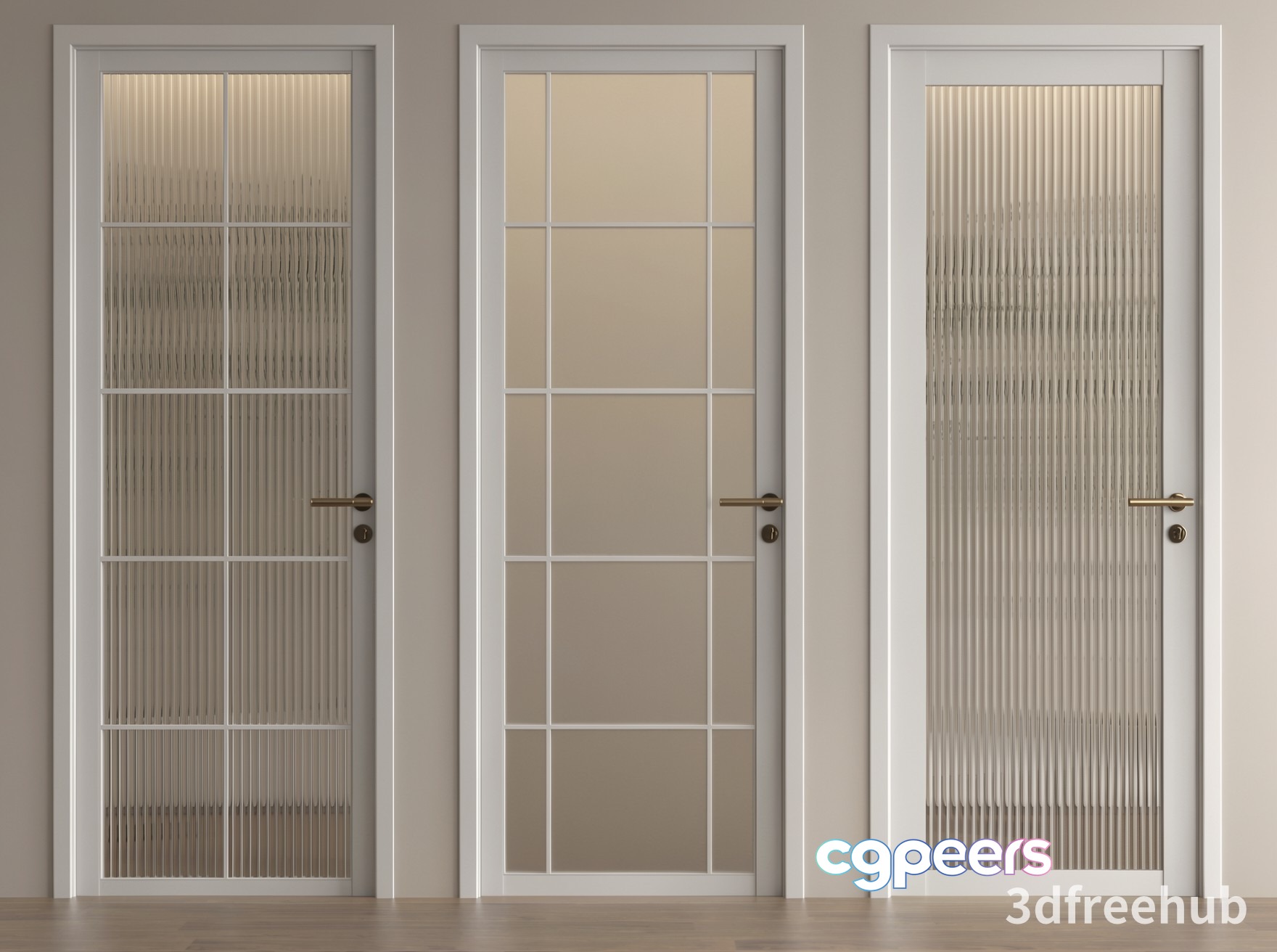 White Doors With Glass Panels 3D Model - 23508 - VRAY Render White Doors With Glass Panels 3D Model - 23508 - VRAY Render