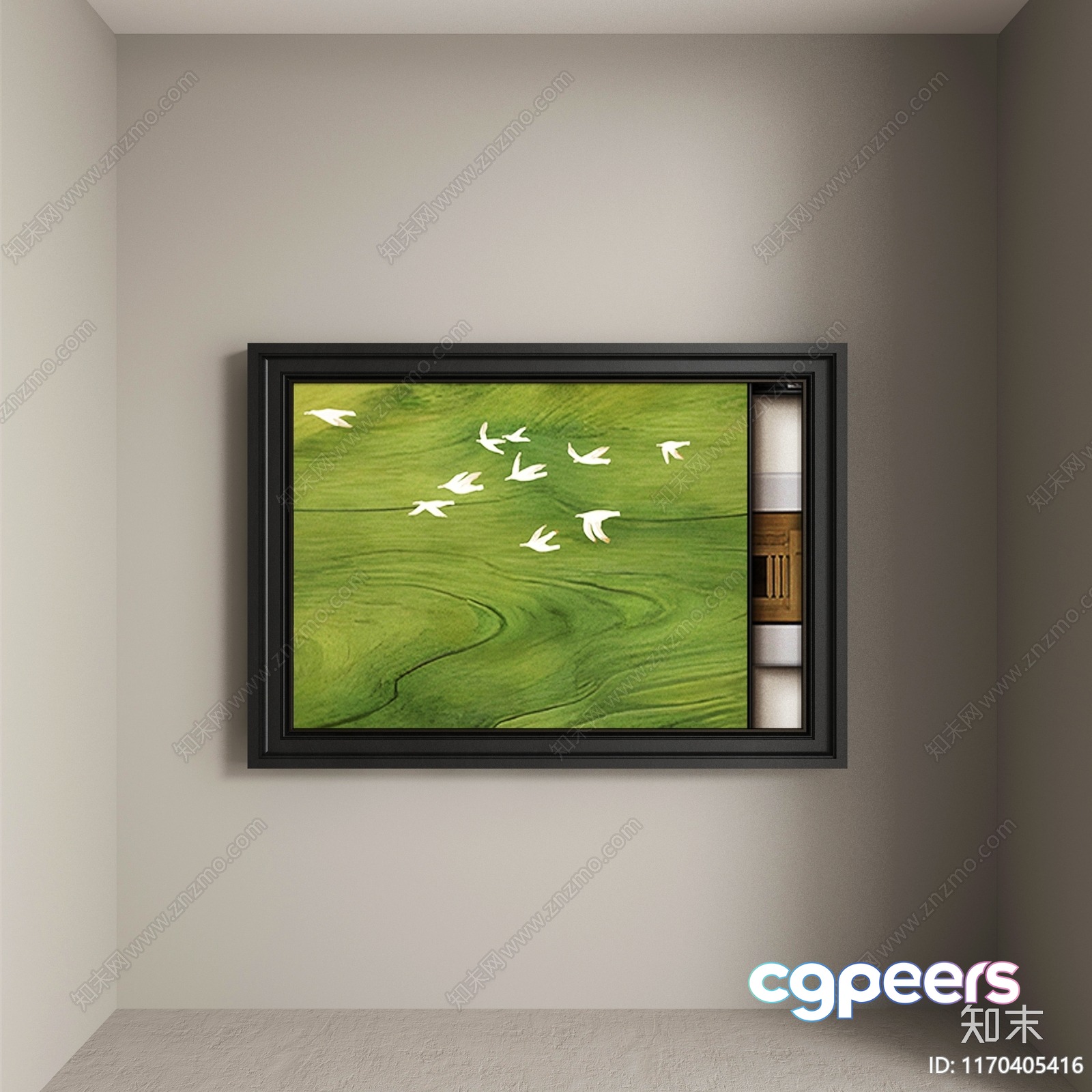 A Framed Picture Of Birds In Flight 3D Model - 2641 - VRAY Render