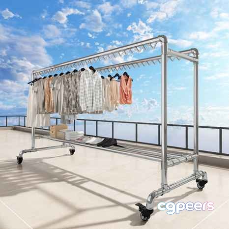 A Clothing Rack 3D Model - 1836 - VRAY Render