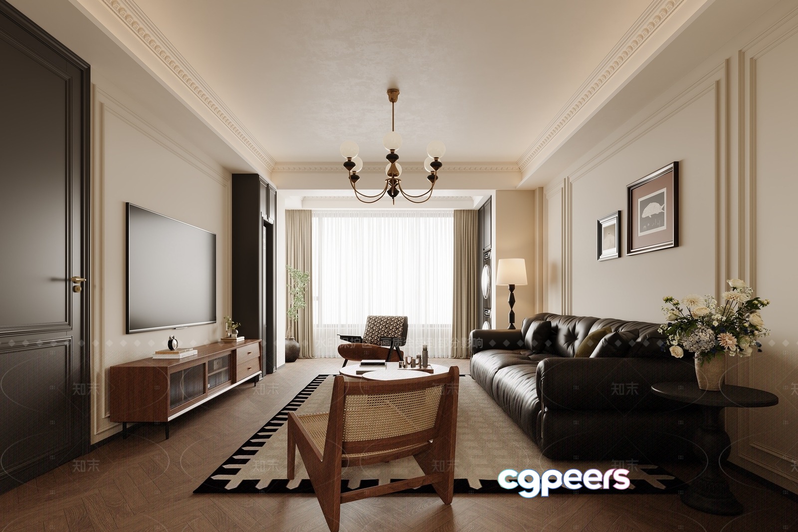 Modern Living Room 3D Model - 3559 - VRAY Render