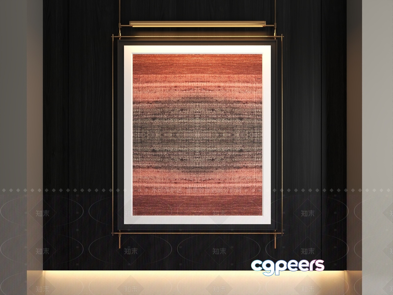 Modern Gold Light Fixture 3D Model - 8492 - VRAY Render