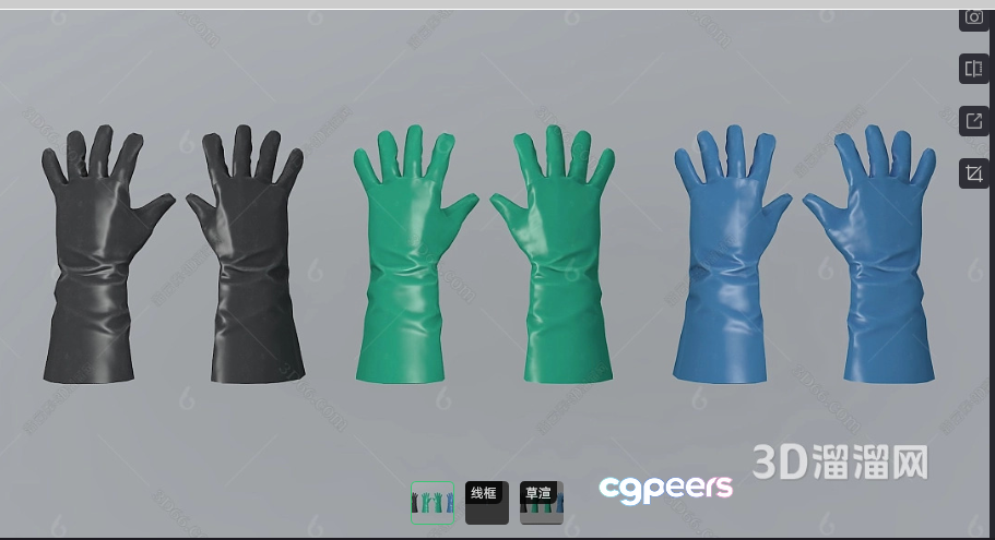 A 3D Model Of Gloves 3D Model - 19329 - VRAY Render A 3D Model Of Gloves 3D Model - 19329 - VRAY Render