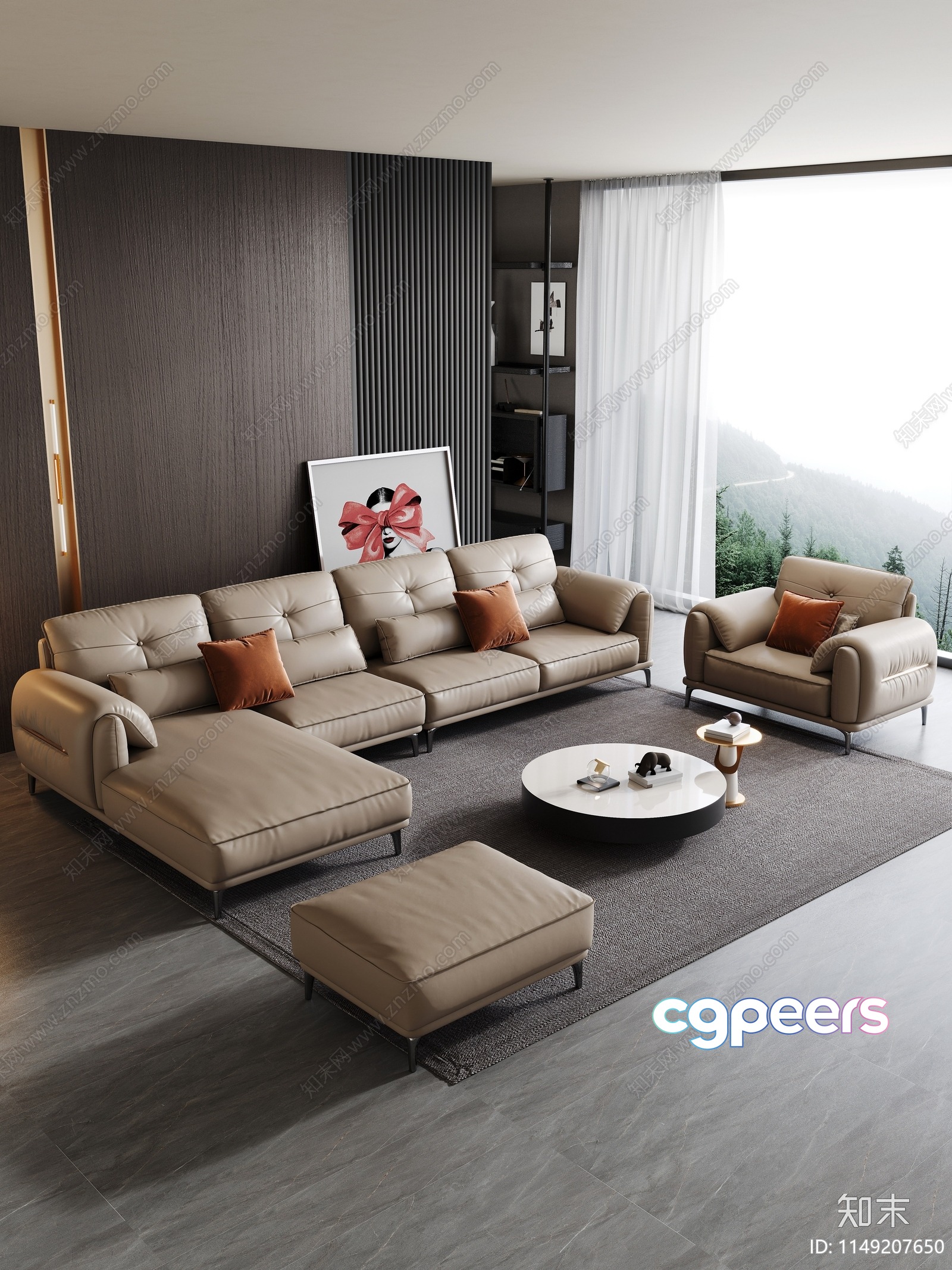 Modern Living Room 3D Model - 10106 - VRAY Render Modern Living Room 3D Model - 10106 - VRAY Render
