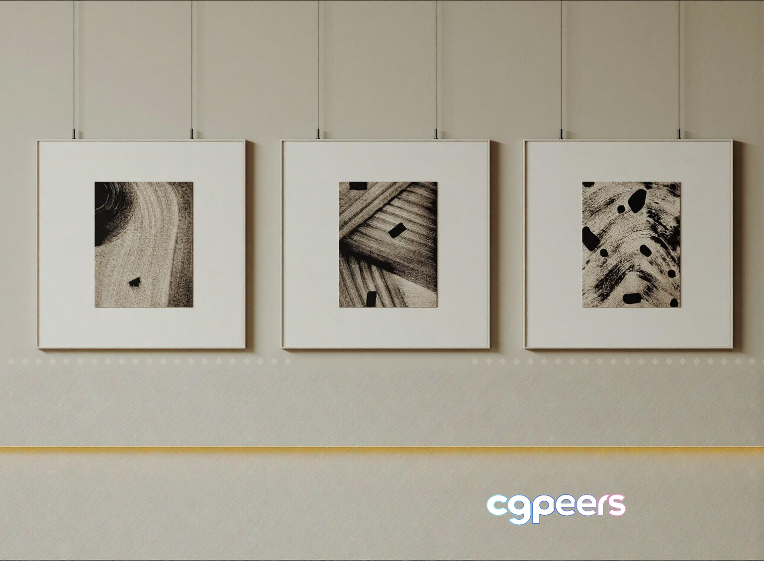 Three Abstract Art Pieces 3D Model - 1172 - CORONA Render