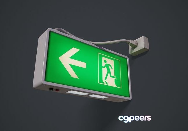 3D Game Assets - Emergency Exit Sign 3D Game Assets - Emergency Exit Sign