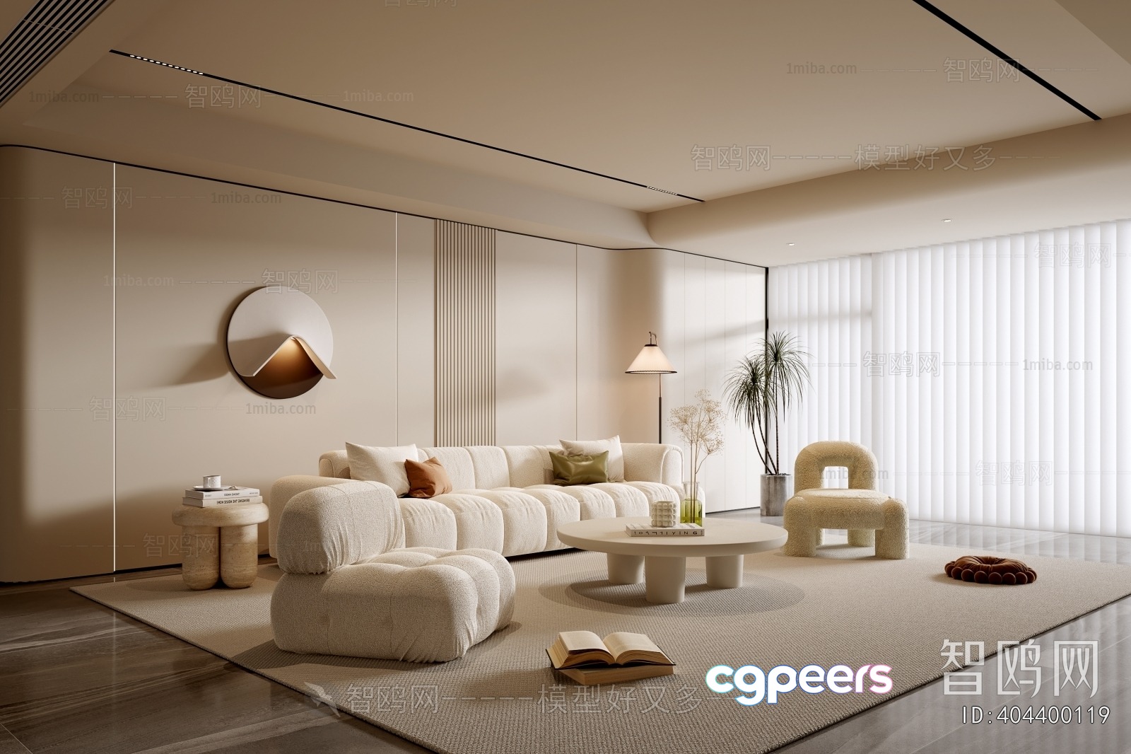 A Modern Living Room 3D Model - 17490 - VRAY Render A Modern Living Room 3D Model - 17490 - VRAY Render