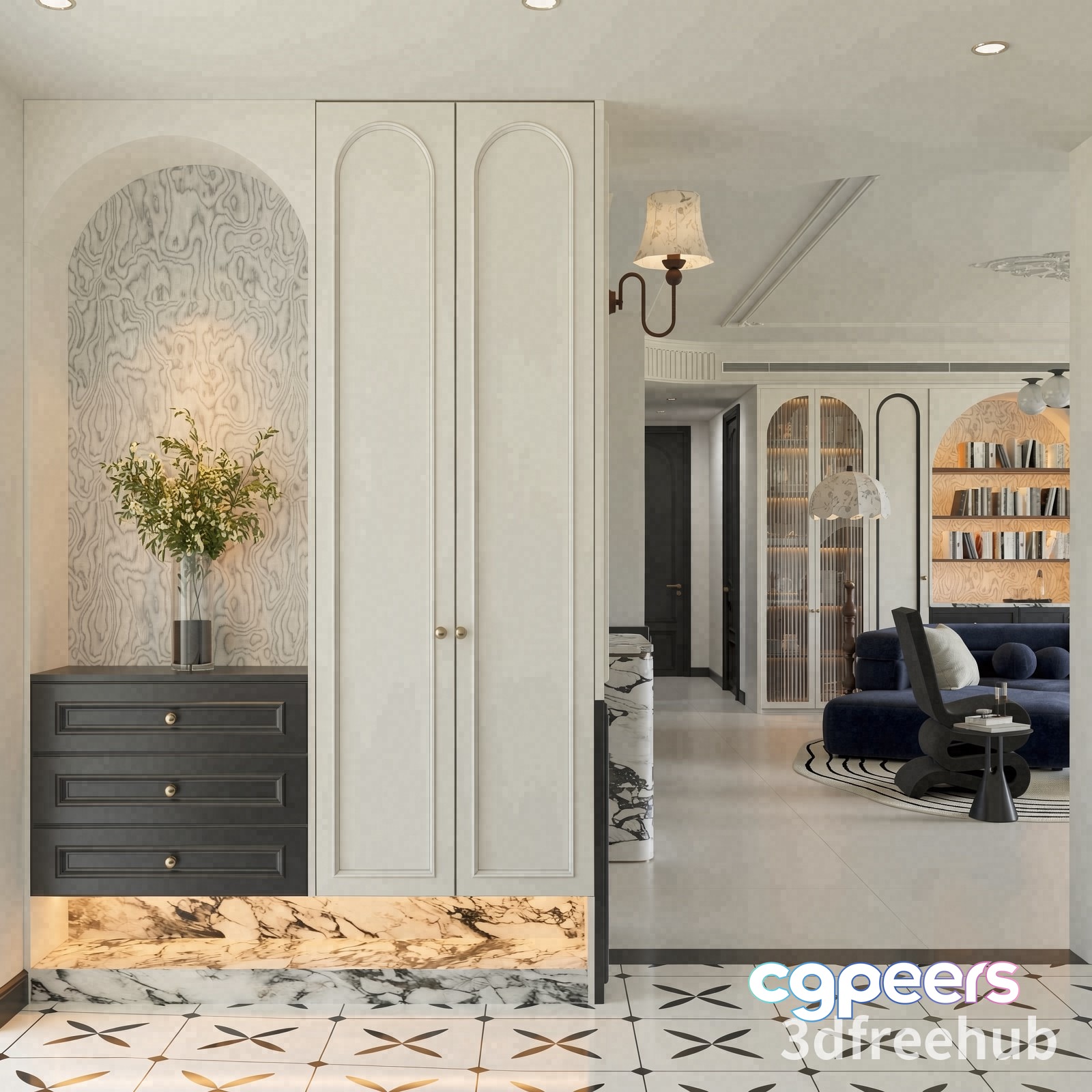 Modern Living Room 3D Model - 21198 - VRAY Render
