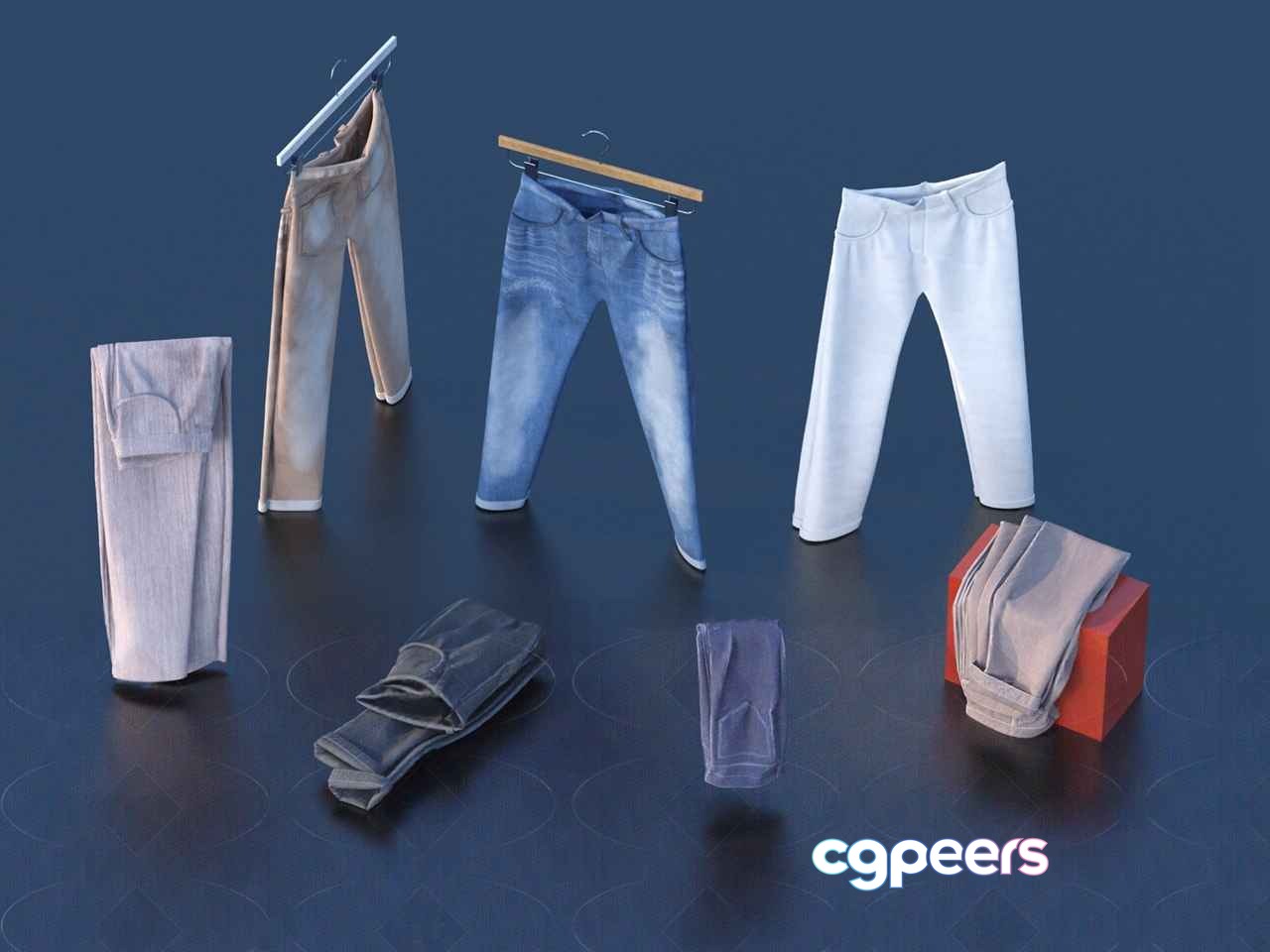 Denim Jeans 3D Model - 5331 - VRAY Render Denim Jeans 3D Model - 5331 - VRAY Render