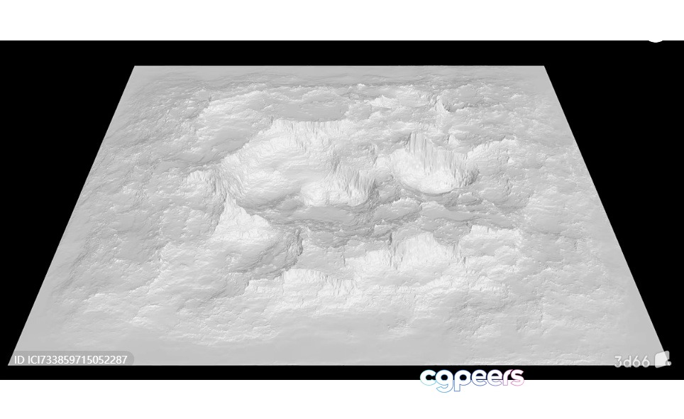 A 3D Terrain Model With A Rocky Texture 3D Model - 12227 - VRAY Render