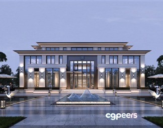 Modern Asian-Style Building 3D Model - 11976 - VRAY Render Modern Asian-Style Building 3D Model - 11976 - VRAY Render