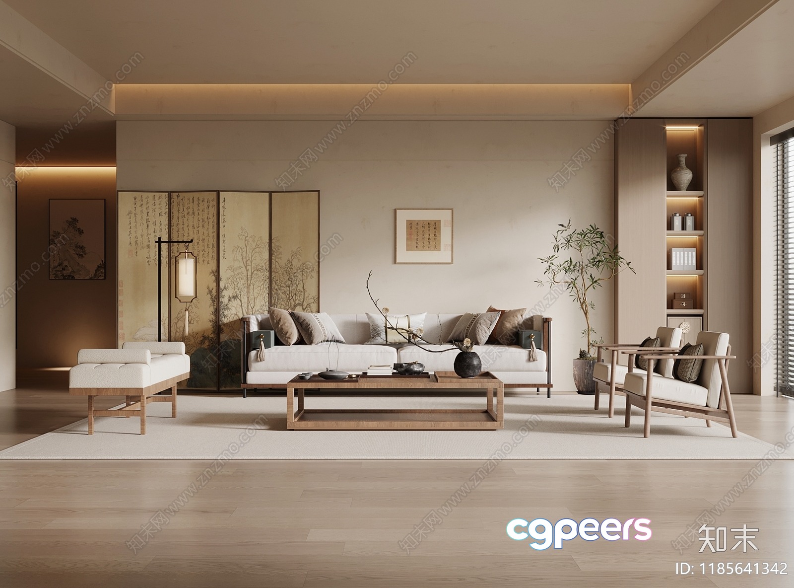 Modern Minimalist Living Room 3D Model - 1207 - VRAY Render Modern Minimalist Living Room 3D Model - 1207 - VRAY Render