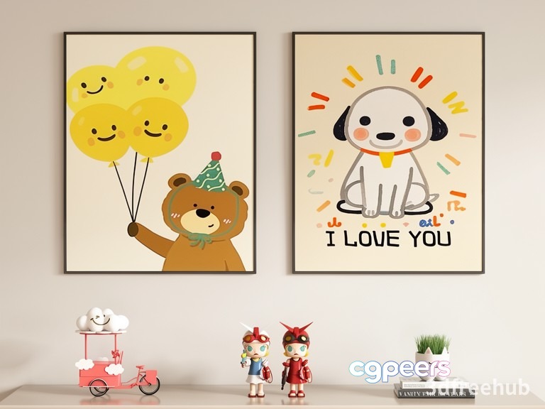 Cute Cartoon Art 3D Model - 22859 - VRAY Render Cute Cartoon Art 3D Model - 22859 - VRAY Render