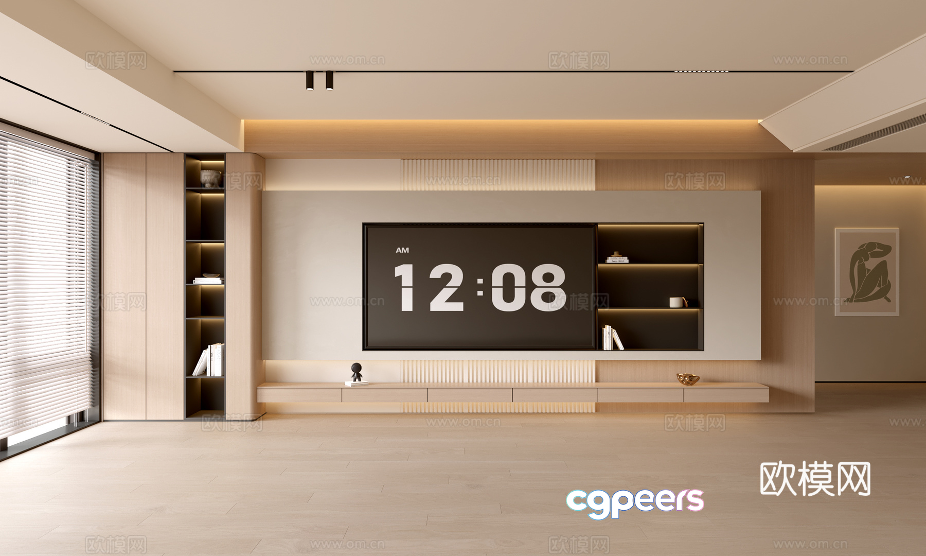 Modern Living Room 3D Model - 8134 - VRAY Render Modern Living Room 3D Model - 8134 - VRAY Render
