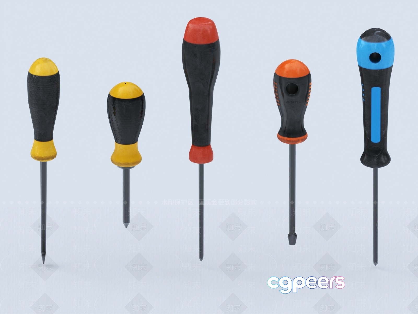A Set Of Screwdrivers 3D Model - 10872 - VRAY Render