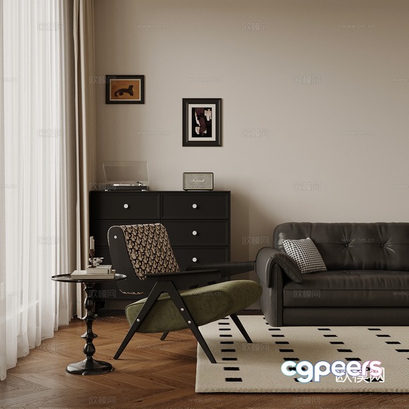 Modern Living Room 3D Model - 15911 - VRAY Render