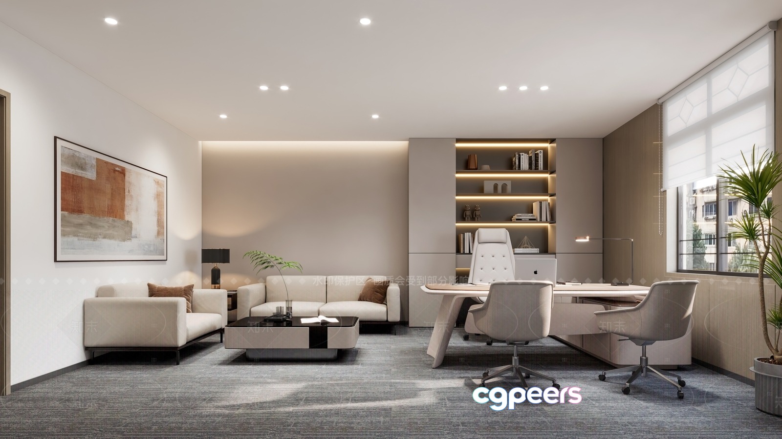 Modern Office Space 3D Model - 19469 - VRAY Render Modern Office Space 3D Model - 19469 - VRAY Render