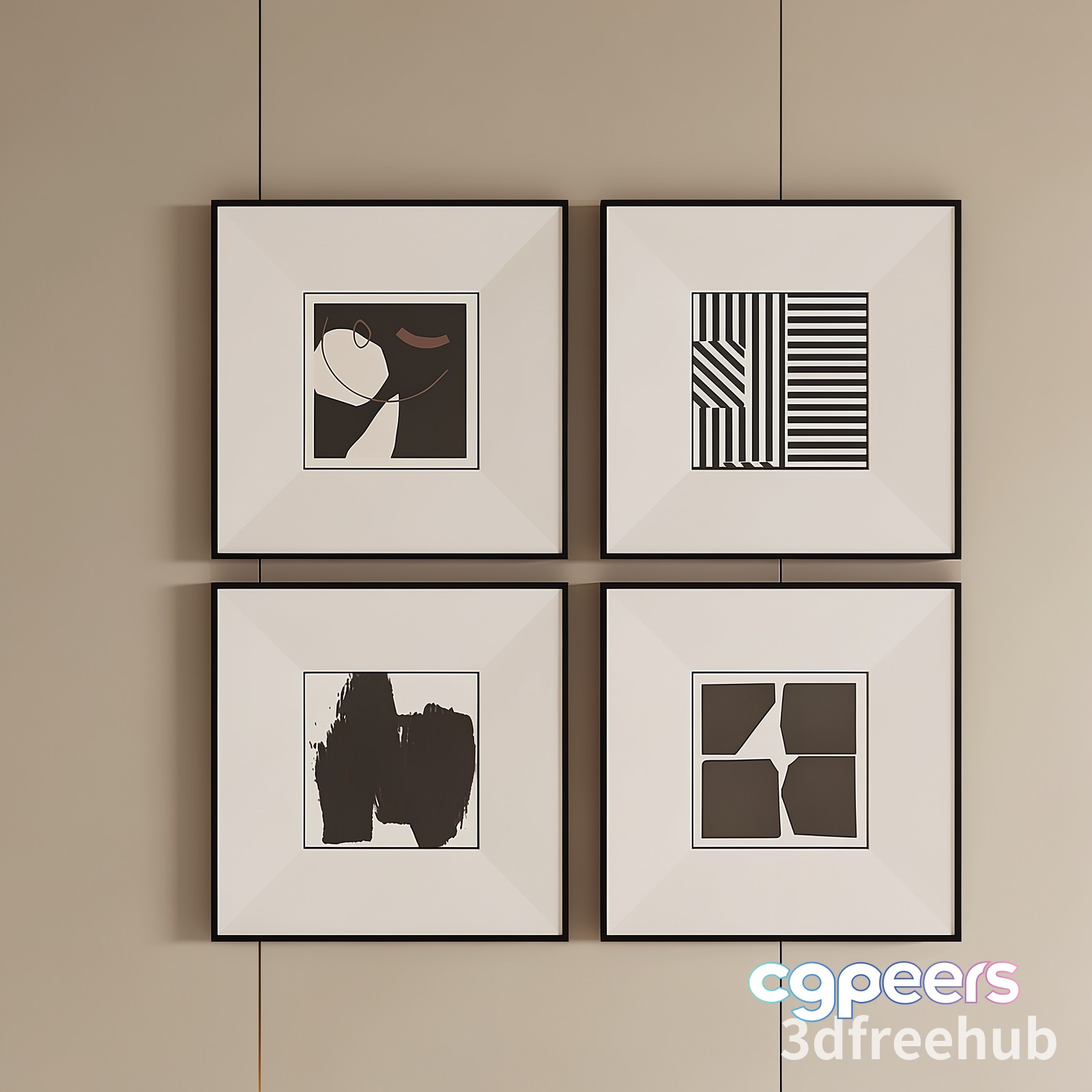 Modern Abstract Art 3D Model - 19901 - VRAY Render