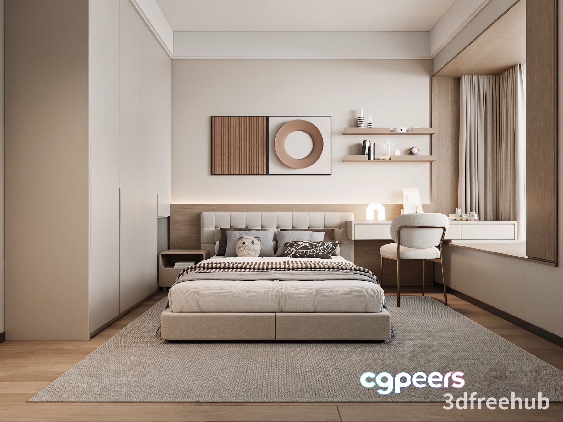 Modern Bedroom 3D Model - 18992 - VRAY Render