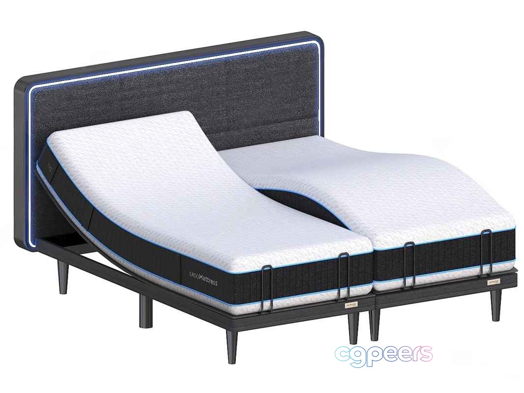 Adjustable Bed With A Mattress 3D Model - 5325 - VRAY Render