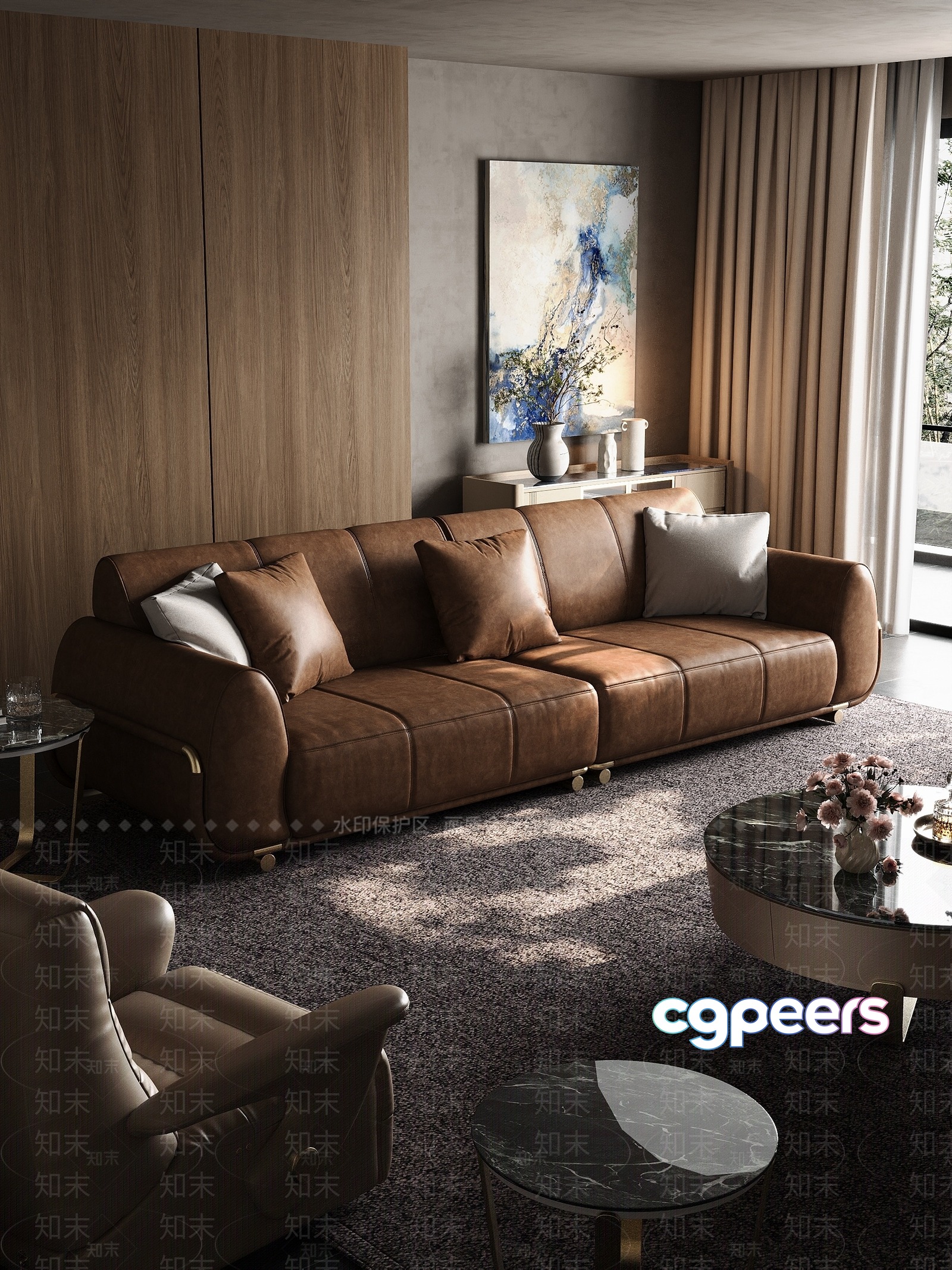 Modern Living Room 3D Model - 17182 - VRAY Render Modern Living Room 3D Model - 17182 - VRAY Render