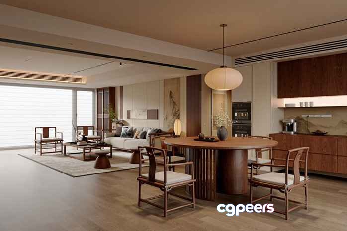 Modern Living Room 3D Model - 5364 - VRAY Render Modern Living Room 3D Model - 5364 - VRAY Render