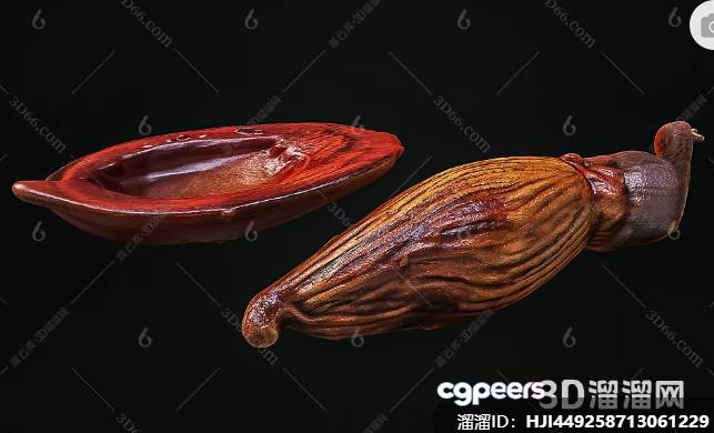A 3D Rendering Of A Brown Elongated Object 3D Model - 12937 - VRAY Render