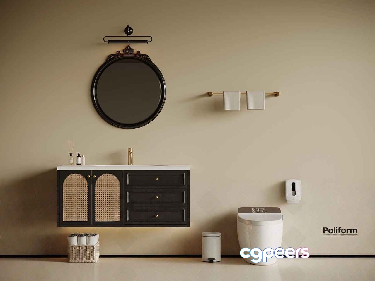 Modern Bathroom Decor 3D Model - 21378 - VRAY Render