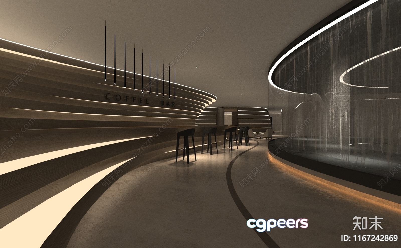 Modern Coffee Bar 3D Model - 1031 - VRAY Render