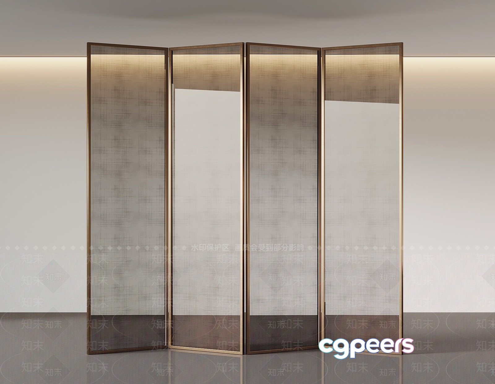 A Room Divider With A Gold Frame 3D Model - 134 - VRAY Render A Room Divider With A Gold Frame 3D Model - 134 - VRAY Render