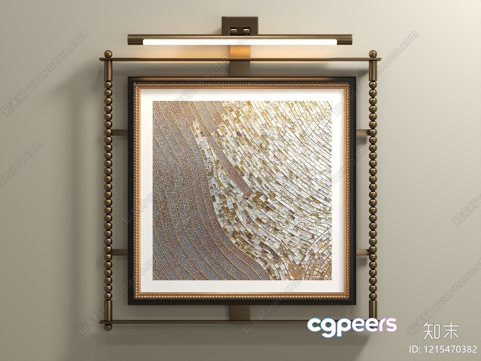 Gold Light Fixture 3D Model - 9911 - VRAY Render