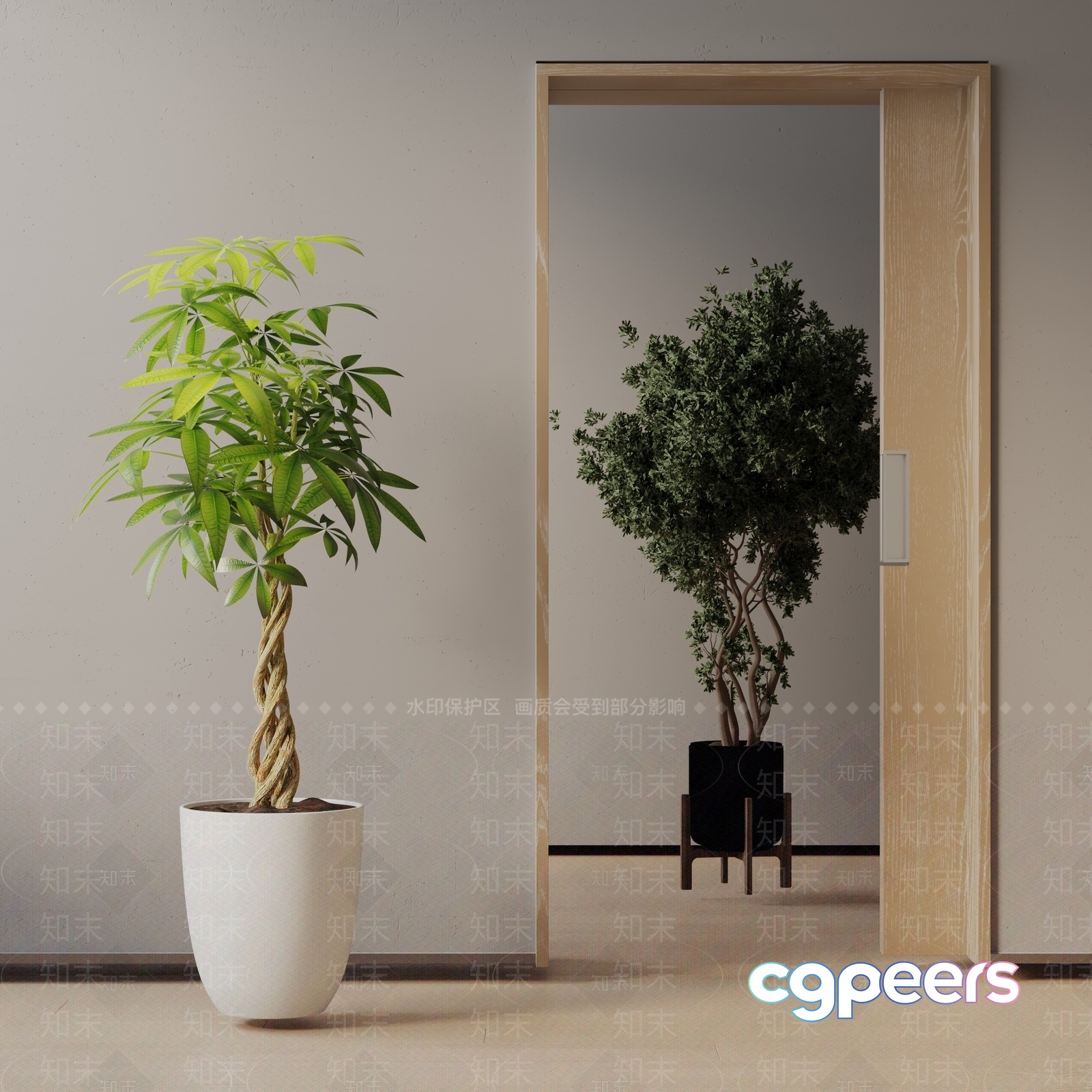 Modern Indoor Plants 3D Model - 15988 - VRAY Render