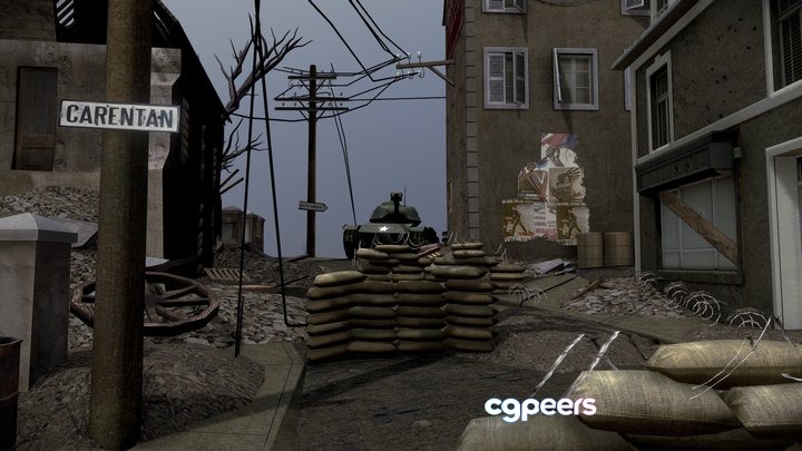 3D Game Assets - Carentan World War 2 Scene 3D Game Assets - Carentan World War 2 Scene