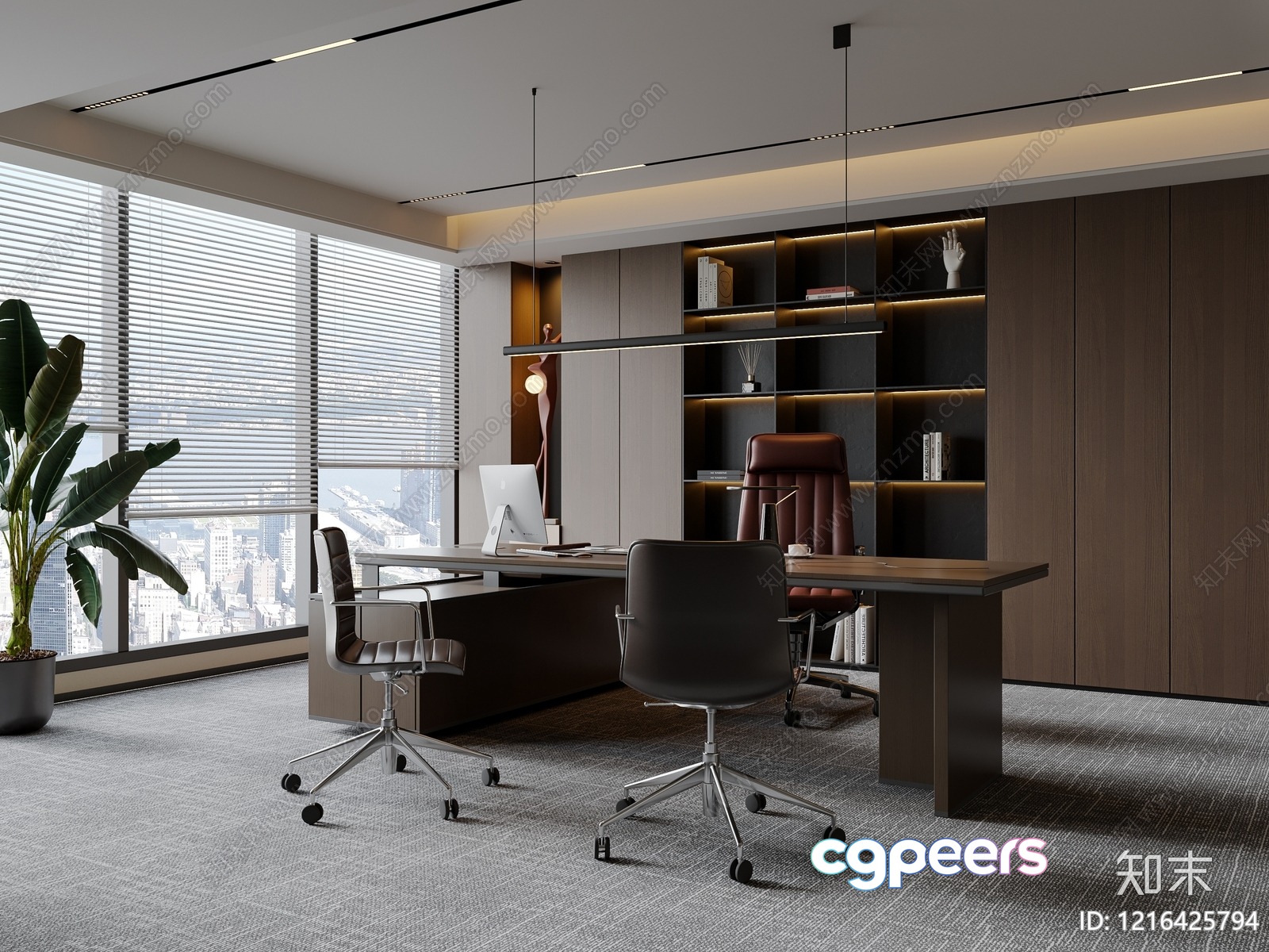 A Modern Office Space 3D Model - 14171 - VRAY Render