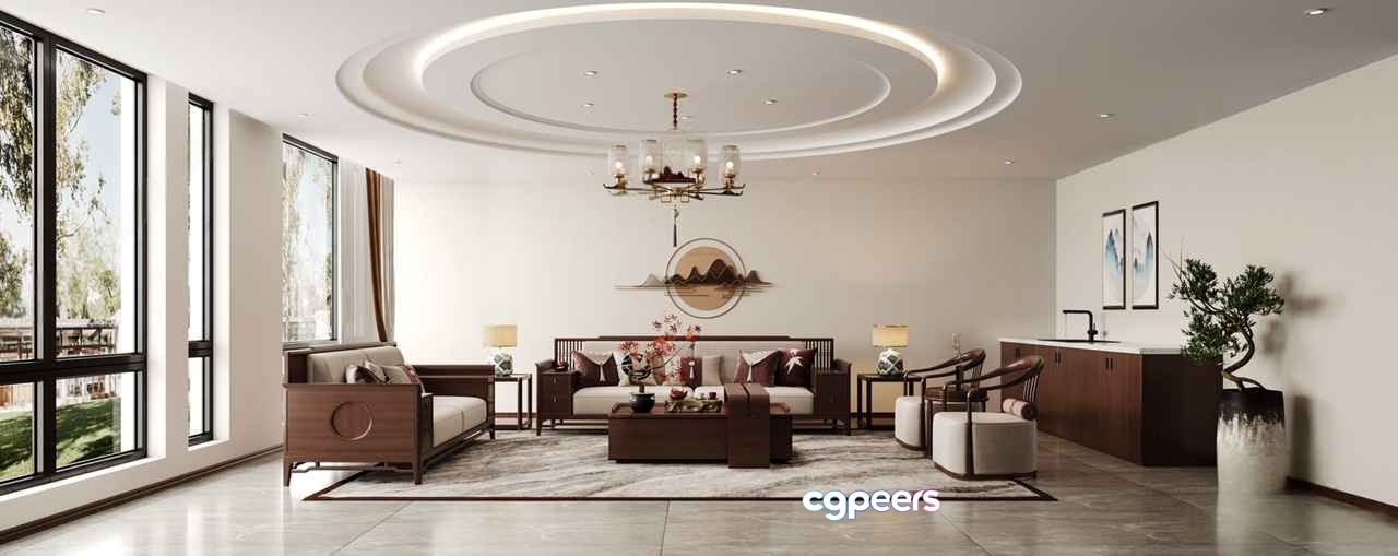 Modern Living Room 3D Model - 10906 - VRAY Render Modern Living Room 3D Model - 10906 - VRAY Render