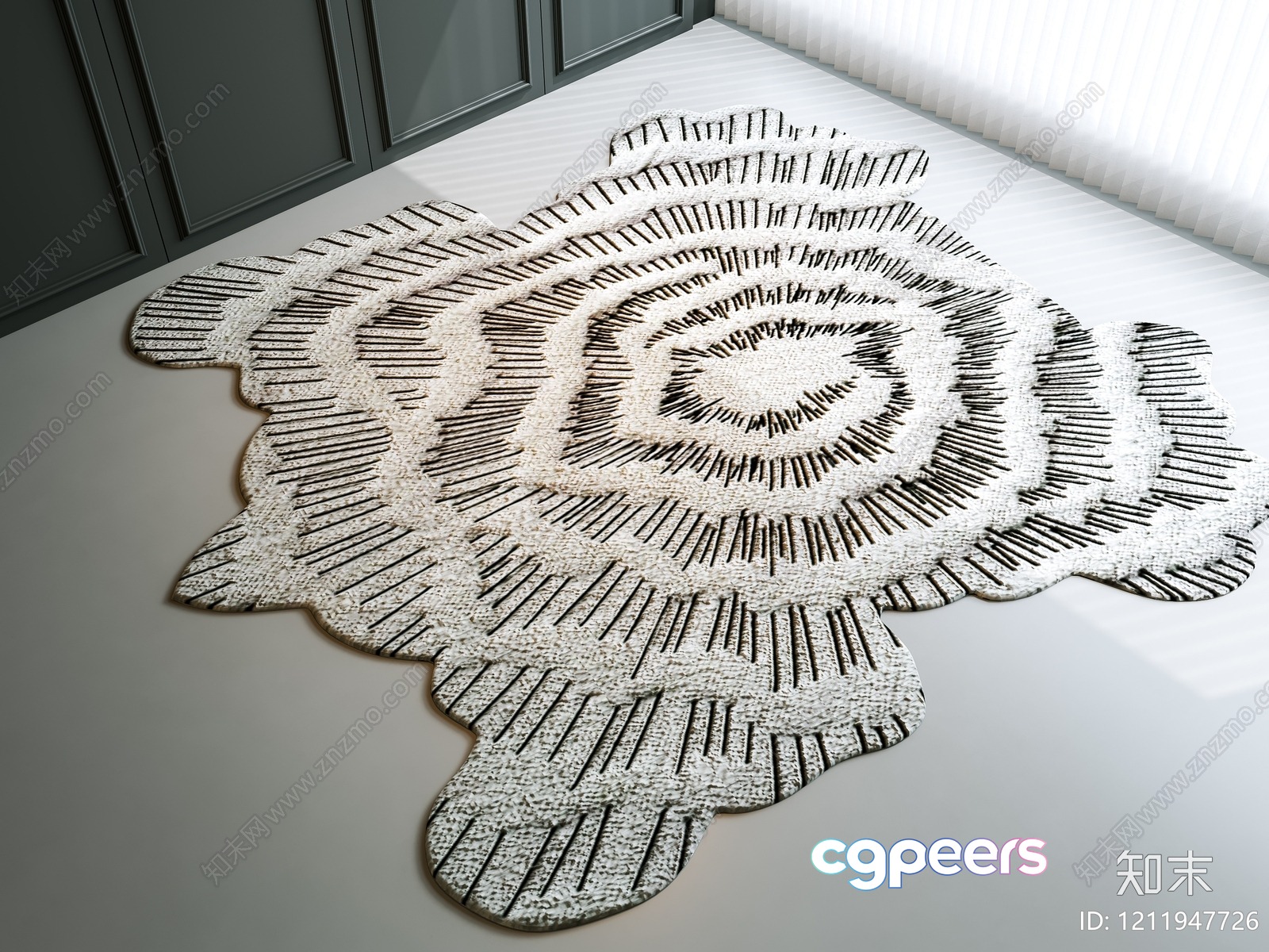 Modern White Rug 3D Model - 3580 - VRAY Render Modern White Rug 3D Model - 3580 - VRAY Render