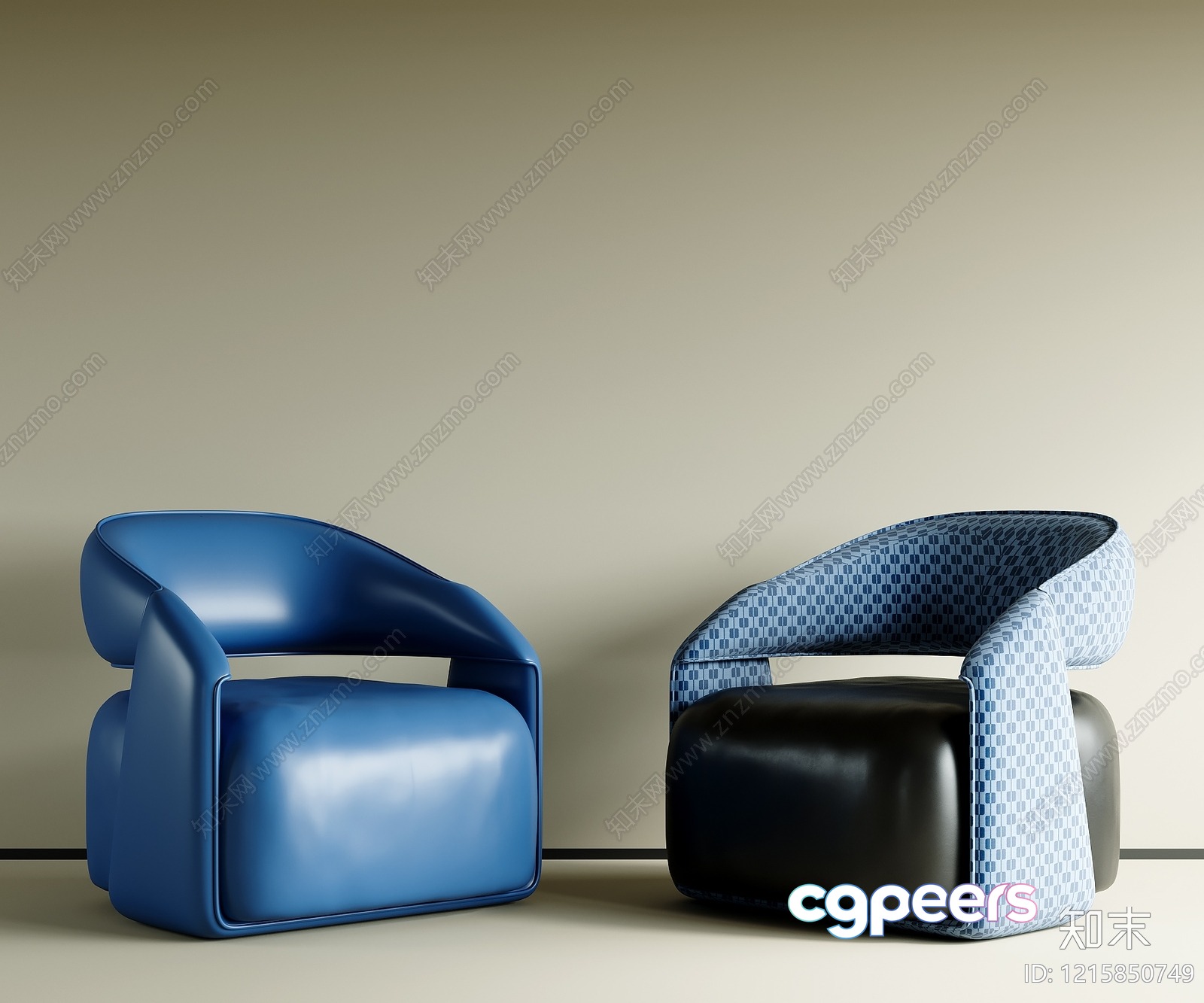 Blue And Black Chairs 3D Model - 9917 - VRAY Render Blue And Black Chairs 3D Model - 9917 - VRAY Render