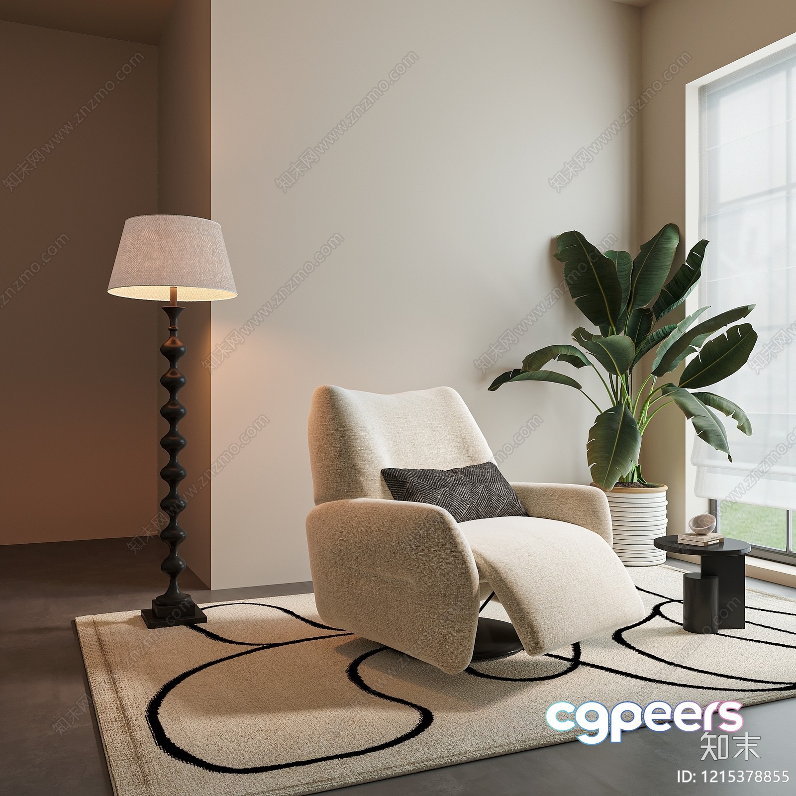 Modern Living Room 3D Model - 16996 - VRAY Render