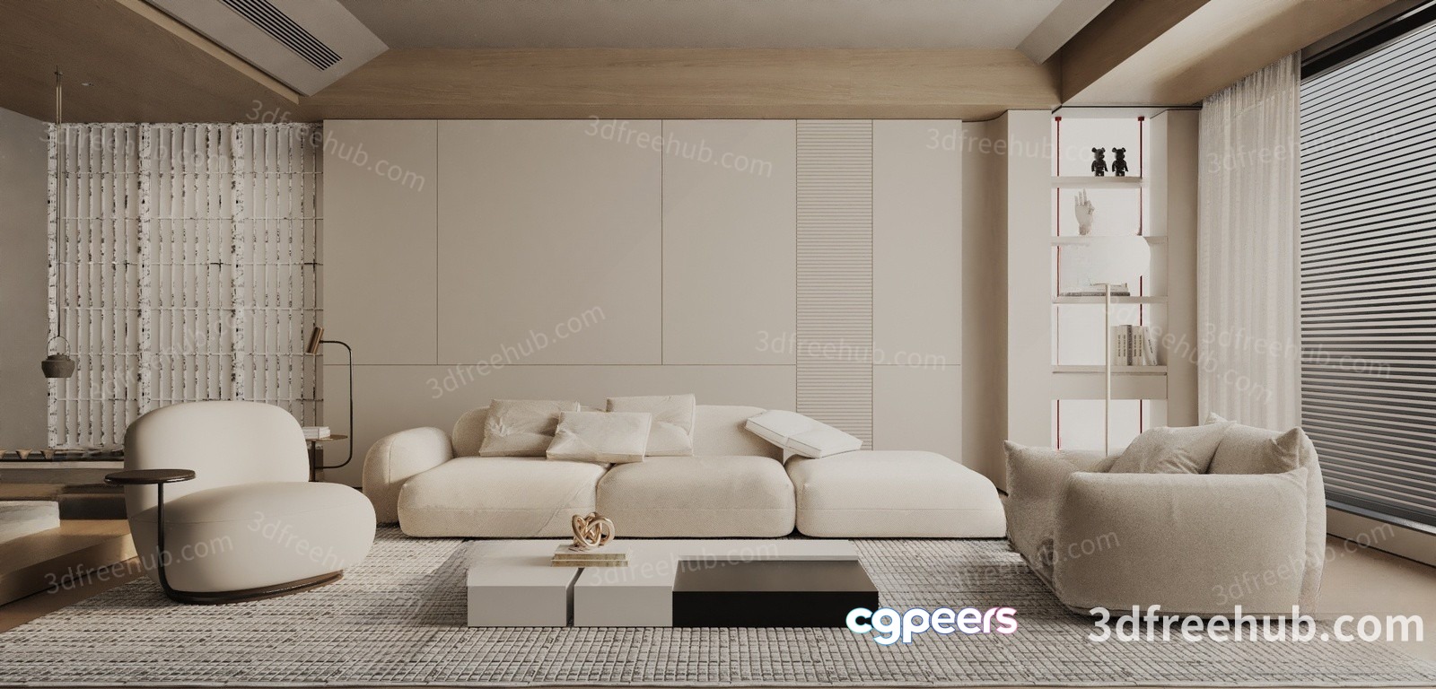 Modern Living Room 3D Model - 21538 - VRAY Render