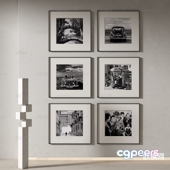 Black And White Photographs 3D Model - 6452 - VRAY Render Black And White Photographs 3D Model - 6452 - VRAY Render