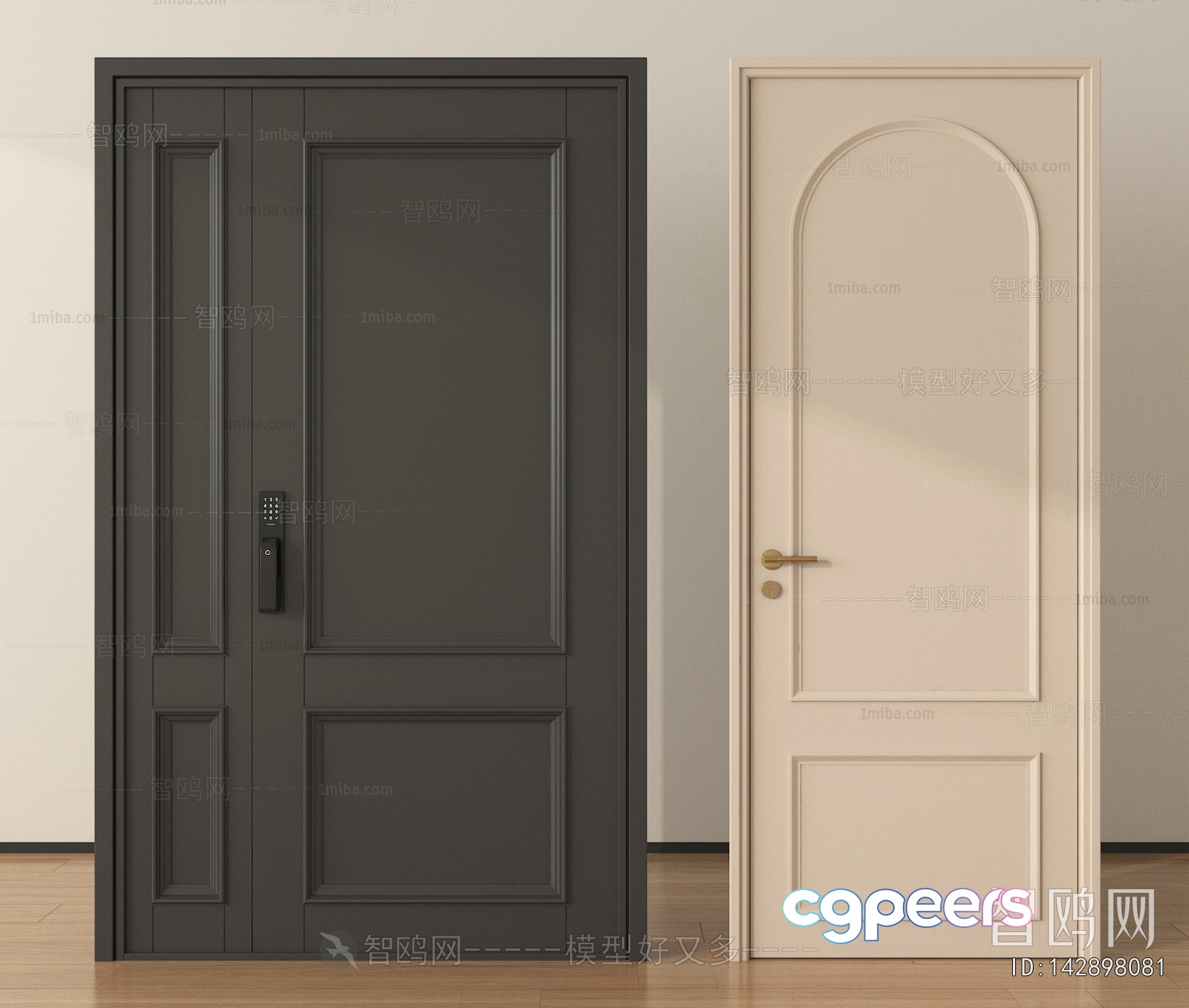 Two Doors 3D Model - 18678 - VRAY Render