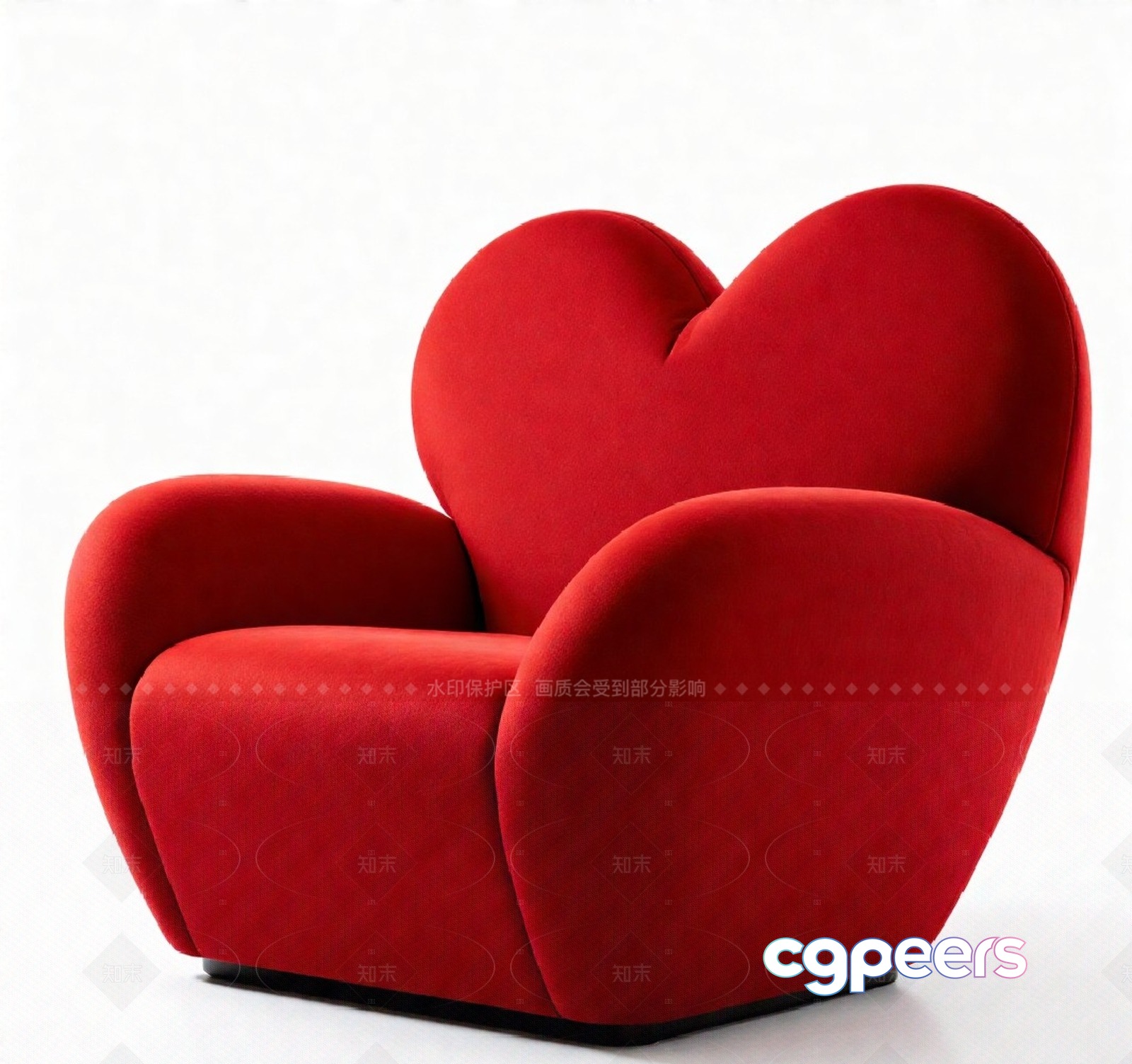 Red Velvet Armchair 3D Model - 4148 - VRAY Render