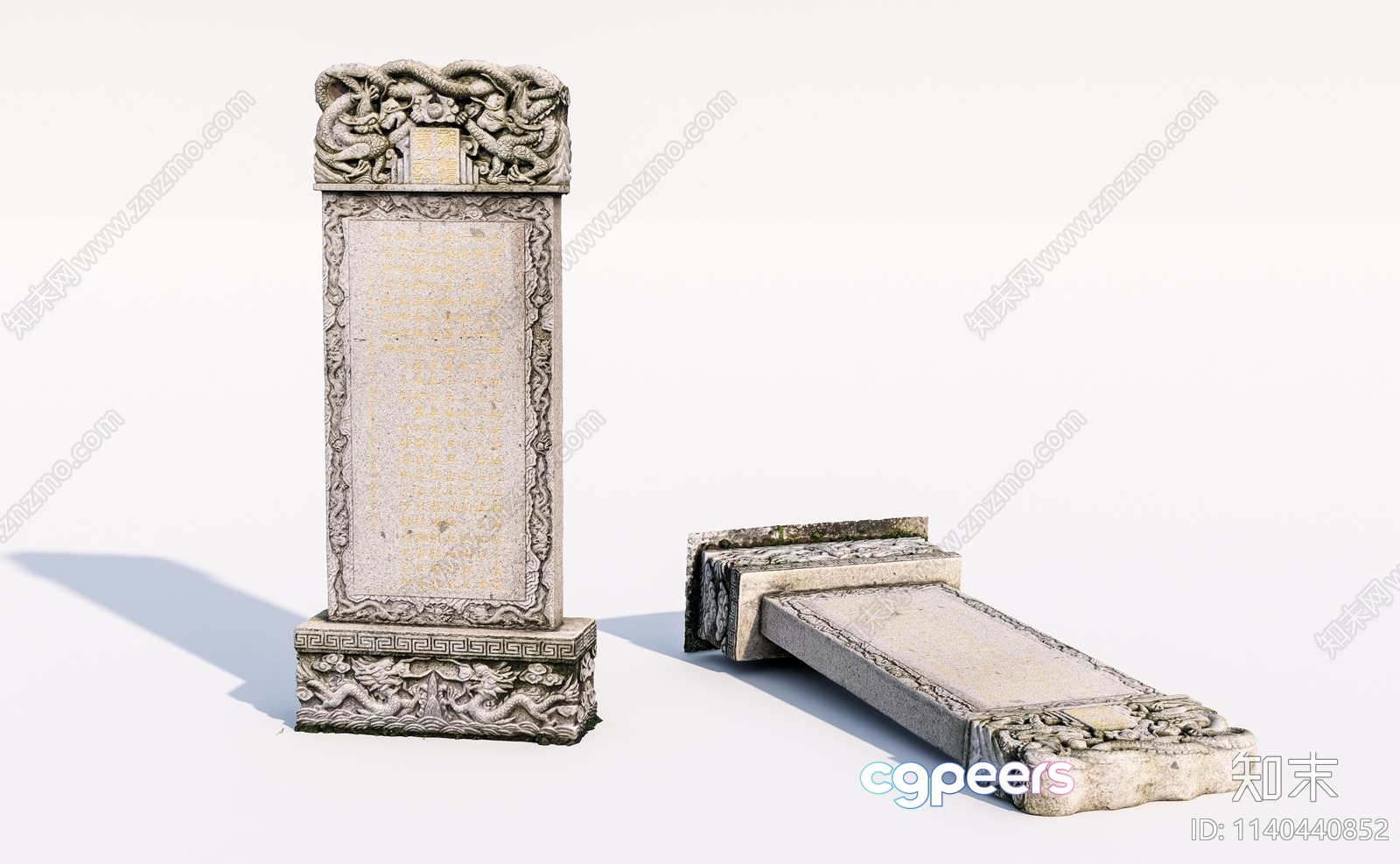 An Old Stone Monument 3D Model - 1023 - VRAY Render