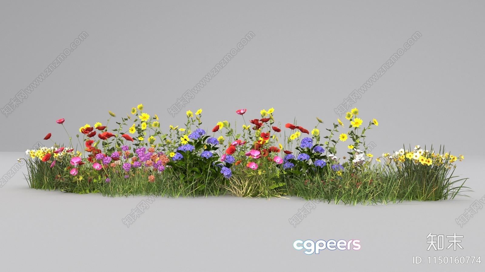 A Garden Of Flowers 3D Model - 2281 - VRAY Render