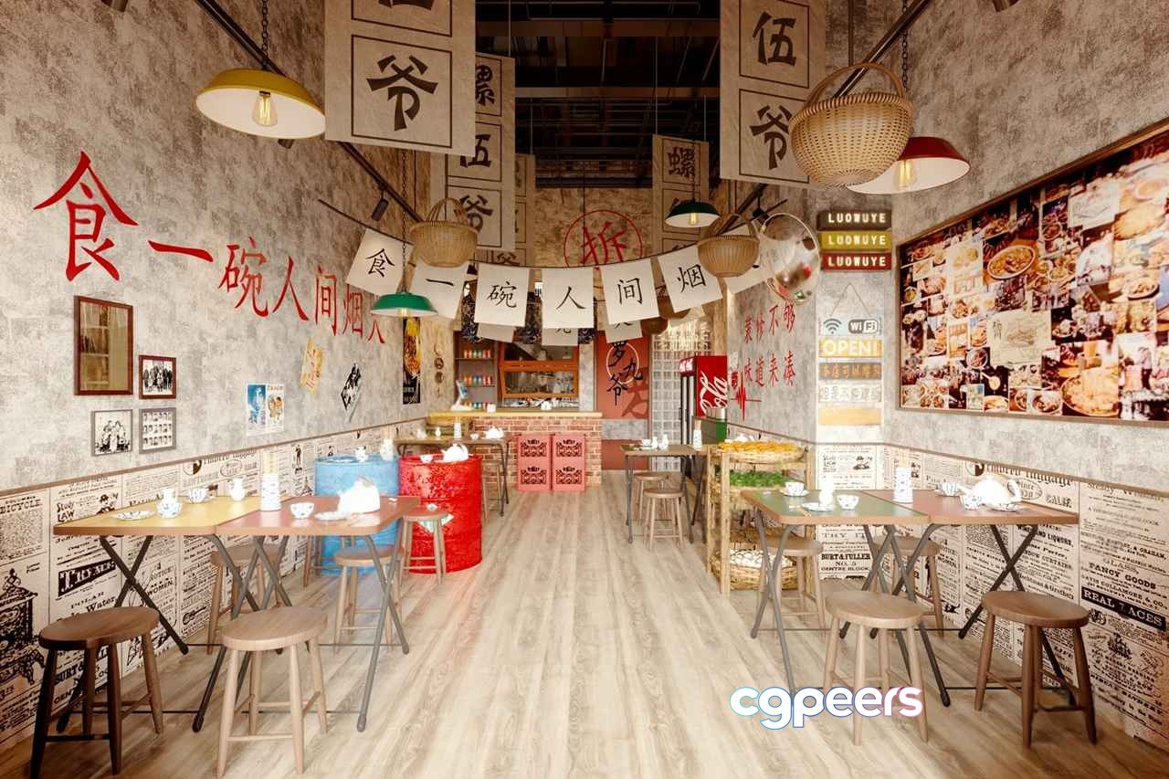 Traditional Chinese Restaurant 3D Model - 5482 - VRAY Render