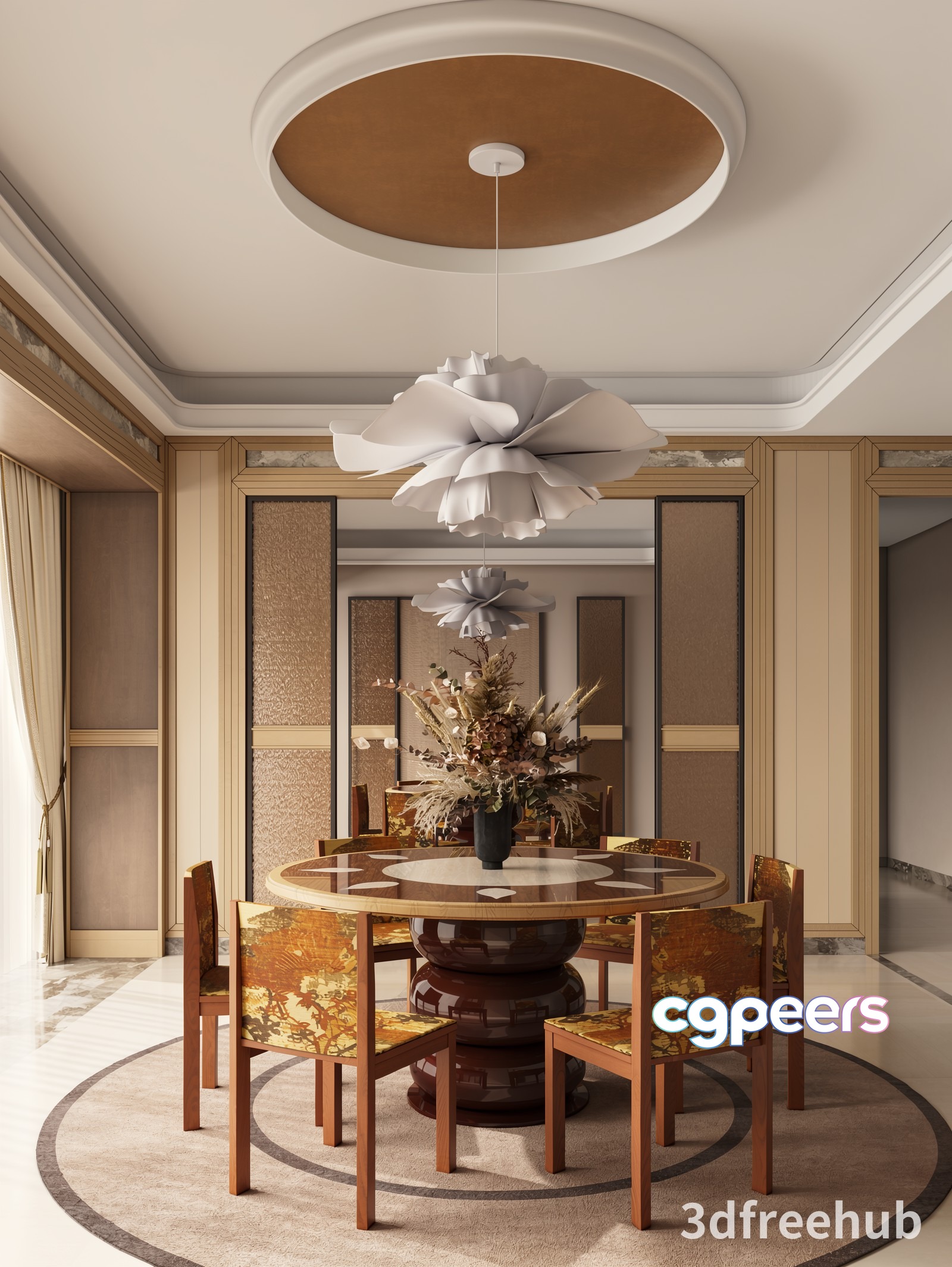 Modern Dining Room 3D Model - 21622 - VRAY Render Modern Dining Room 3D Model - 21622 - VRAY Render