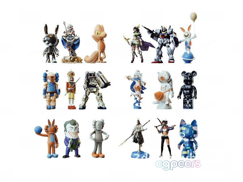 Collection Of Figurines 3D Model - 20601 - VRAY Render Collection Of Figurines 3D Model - 20601 - VRAY Render