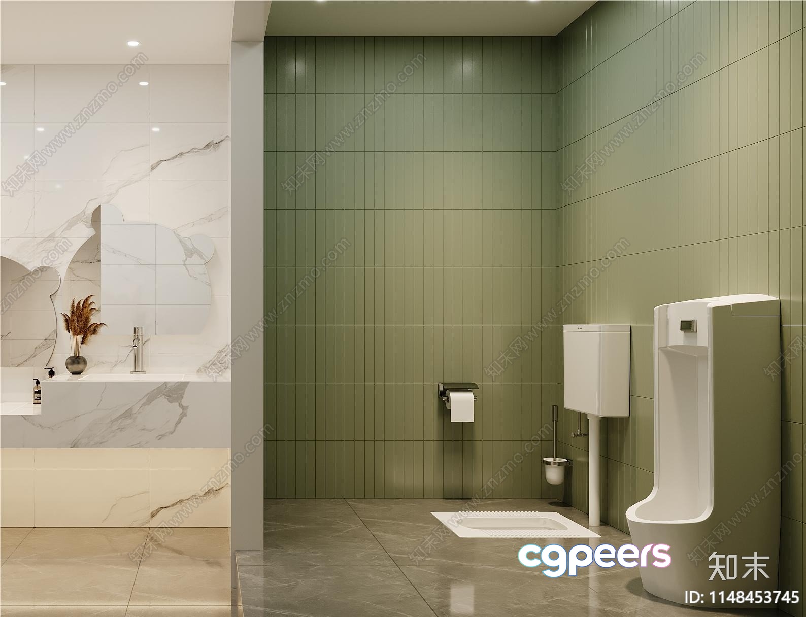 Modern Bathroom Setup 3D Model - 5452 - VRAY Render Modern Bathroom Setup 3D Model - 5452 - VRAY Render