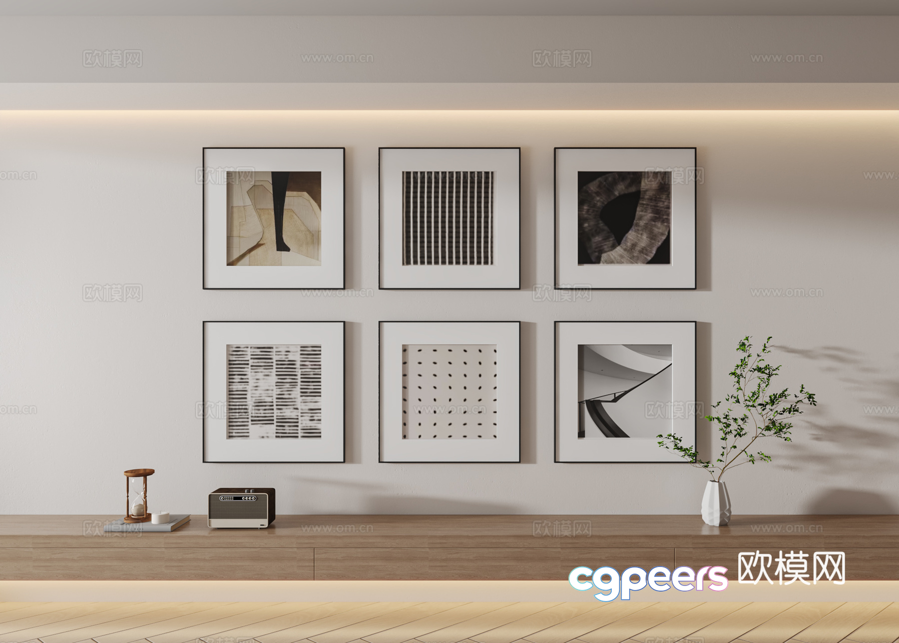 Modern Minimalist Wall Art 3D Model - 14397 - VRAY Render Modern Minimalist Wall Art 3D Model - 14397 - VRAY Render
