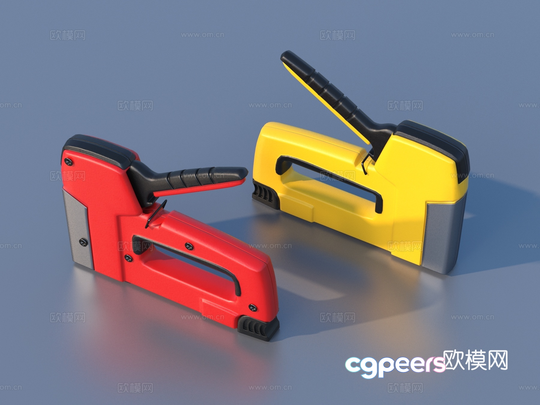 A Pair Of Staplers One Red And One Yellow 3D Model - 6492 - VRAY Render A Pair Of Staplers One Red And One Yellow 3D Model - 6492 - VRAY Render