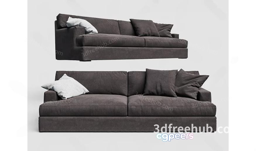 Modern Gray Sofa 3D Model - 6946 - VRAY Render